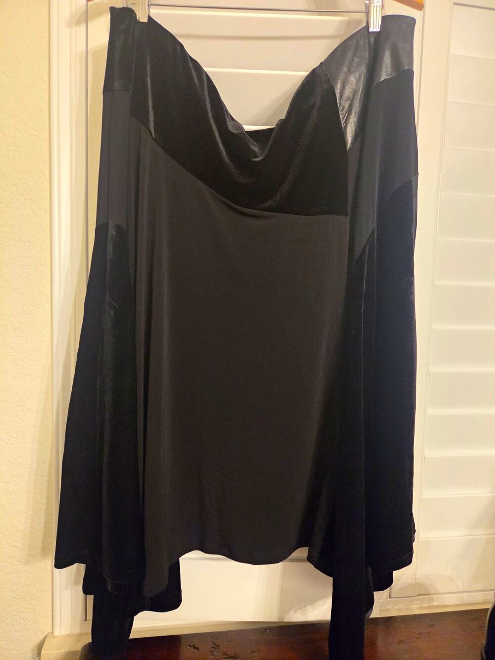 Calvin Klein Women's Black Velvet Cowl Neck Long Sleeve Blouse Plus 3X